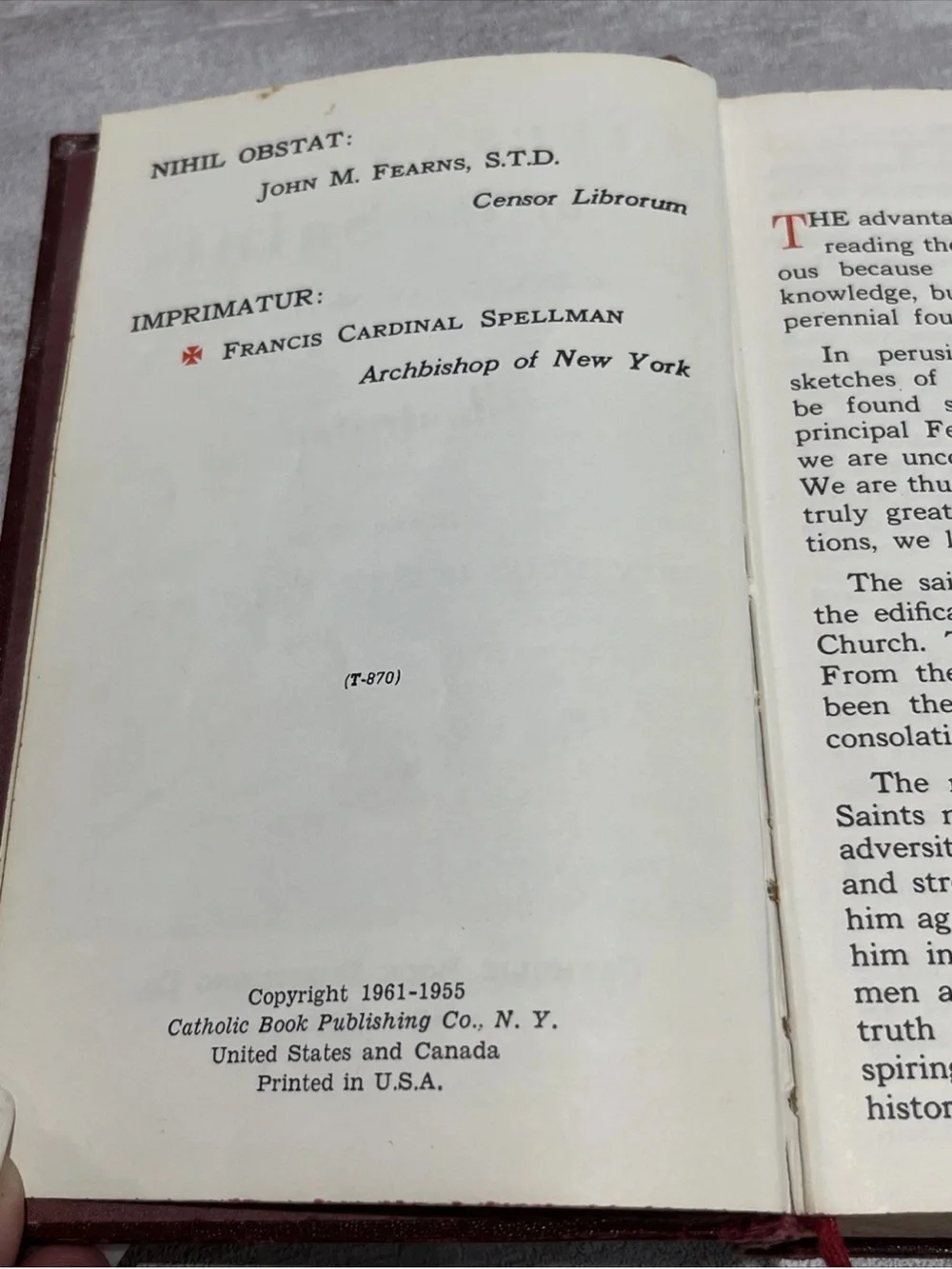 Lives of the Saints for Every Day of the Year Illustrated 1961